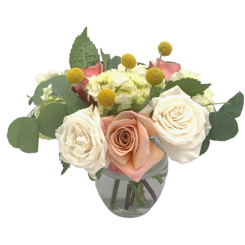 Jardin Blooms Fresh Flower Hand-Tied Bouquet + Vase