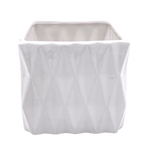Ceramic White Diamond Square Container