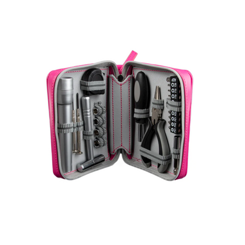 Fix It Kit - 22 Piece Travel Tool Kit - Pink