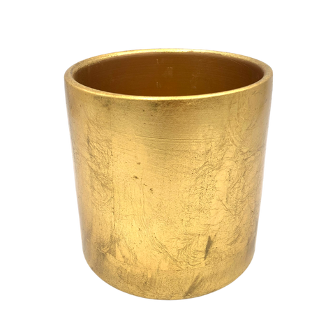 6" Ceramic Cylinder in Matte Gold Finish