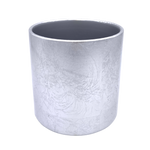 6" Ceramic Cylinder in Matte Silver Finish