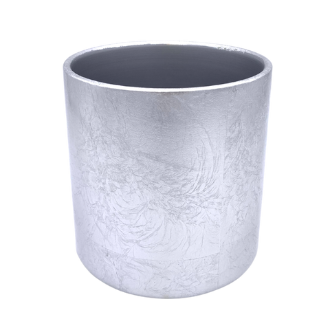 6" Ceramic Cylinder in Matte Silver Finish